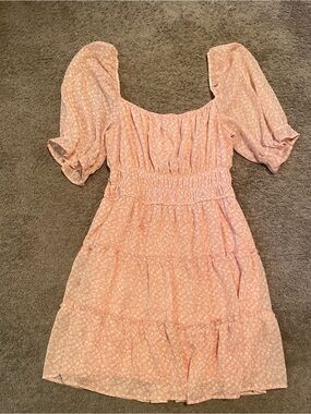 Trixxi Peach Pink Textured Dress